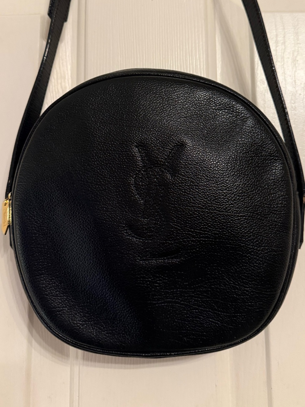 Saint Laurent-YSL Calfskin Leather Round